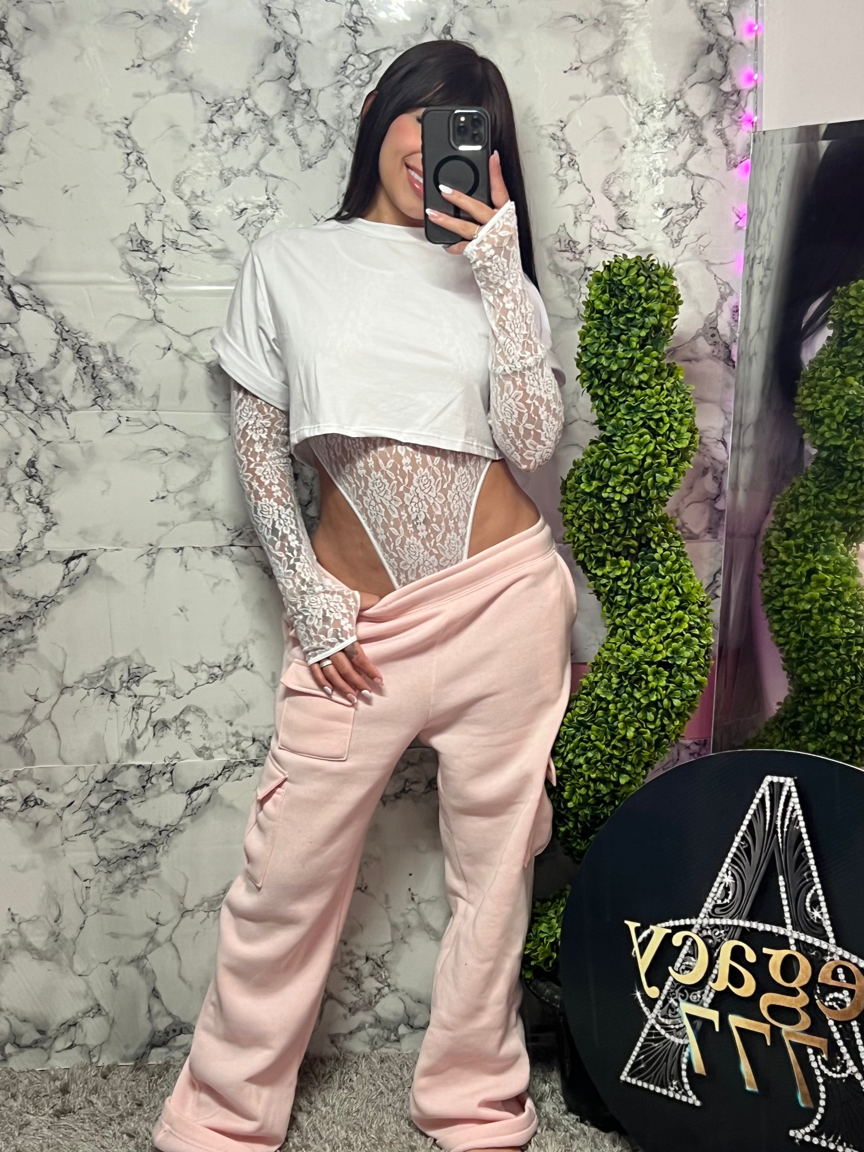 Set Crop + Body de Encaje Blanco – Edición Elegance Layered