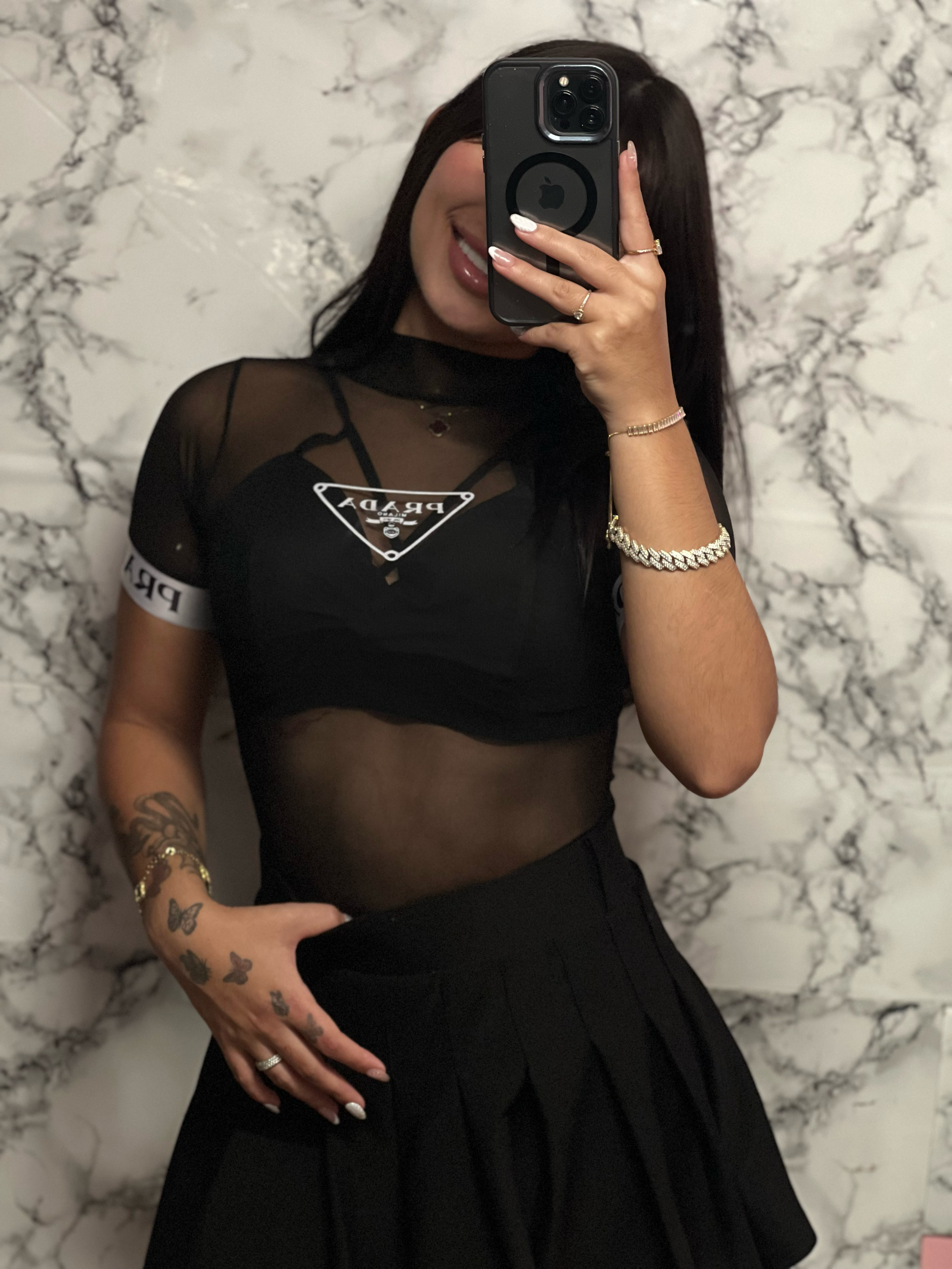 Top Mesh Negro Transparente – Edición Shadow Luxe